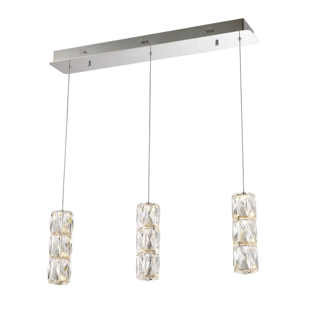 Polaris LED light Chrome Pendant Clear Elegant Cut Crystal. Picture 1