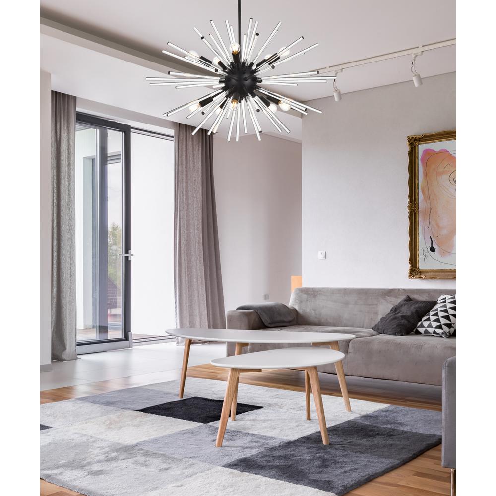 Sienna 32 inch crystal rod pendant in black. Picture 9