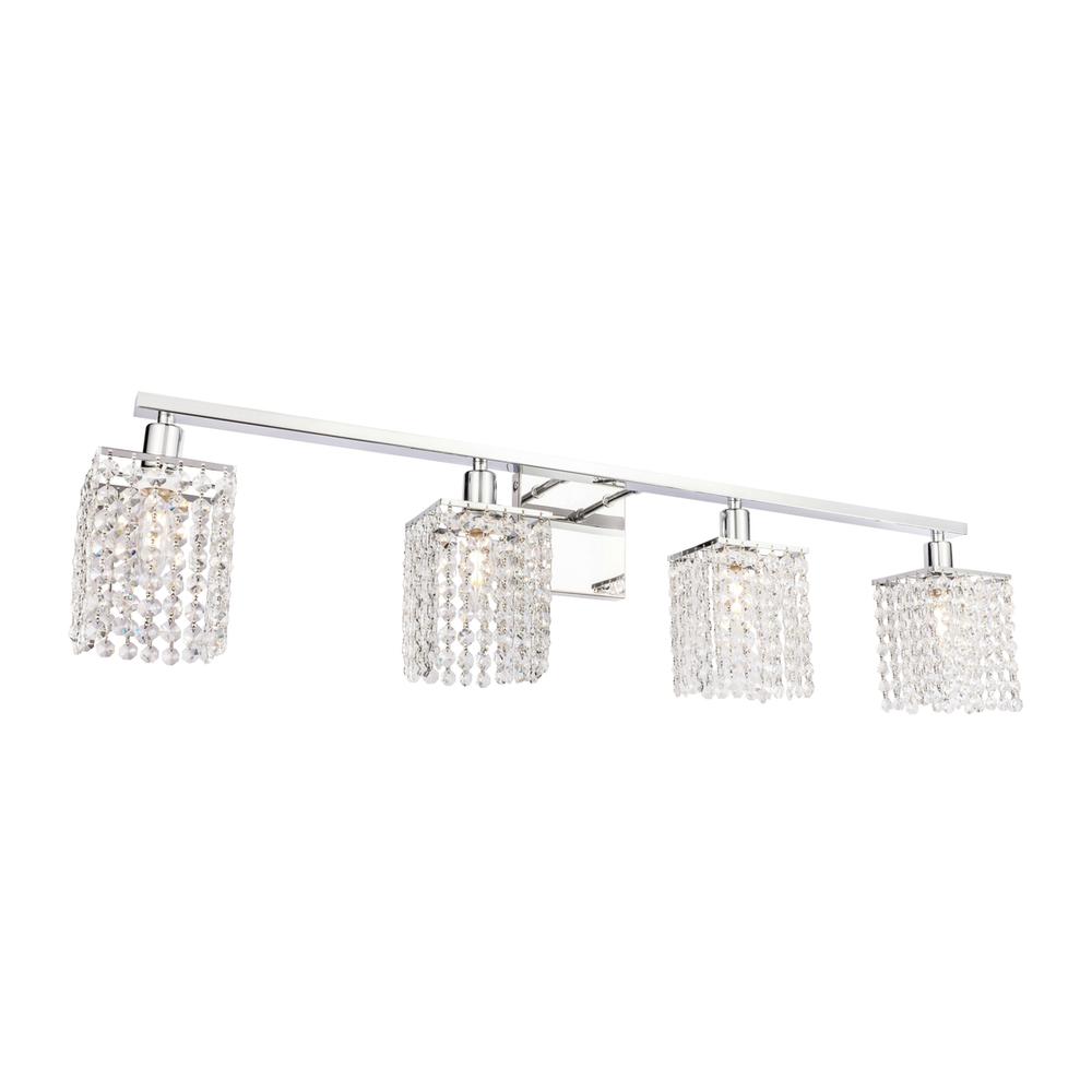 Phineas 4 light Chrome and Clear Crystals wall sconce. Picture 3