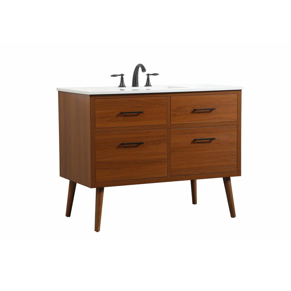 42 inch Single bathroom vanity in teak. Picture 7