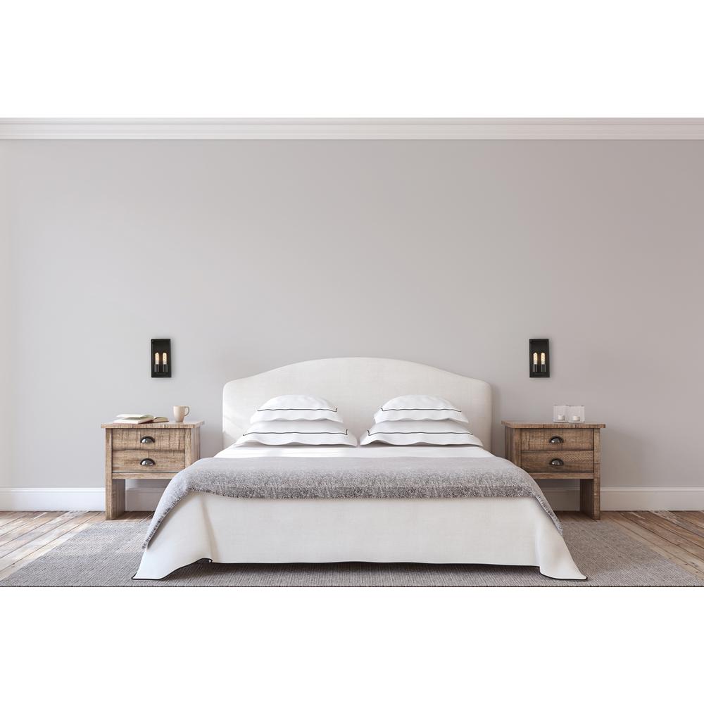 Voir 2 lights wall sconce in black. Picture 7