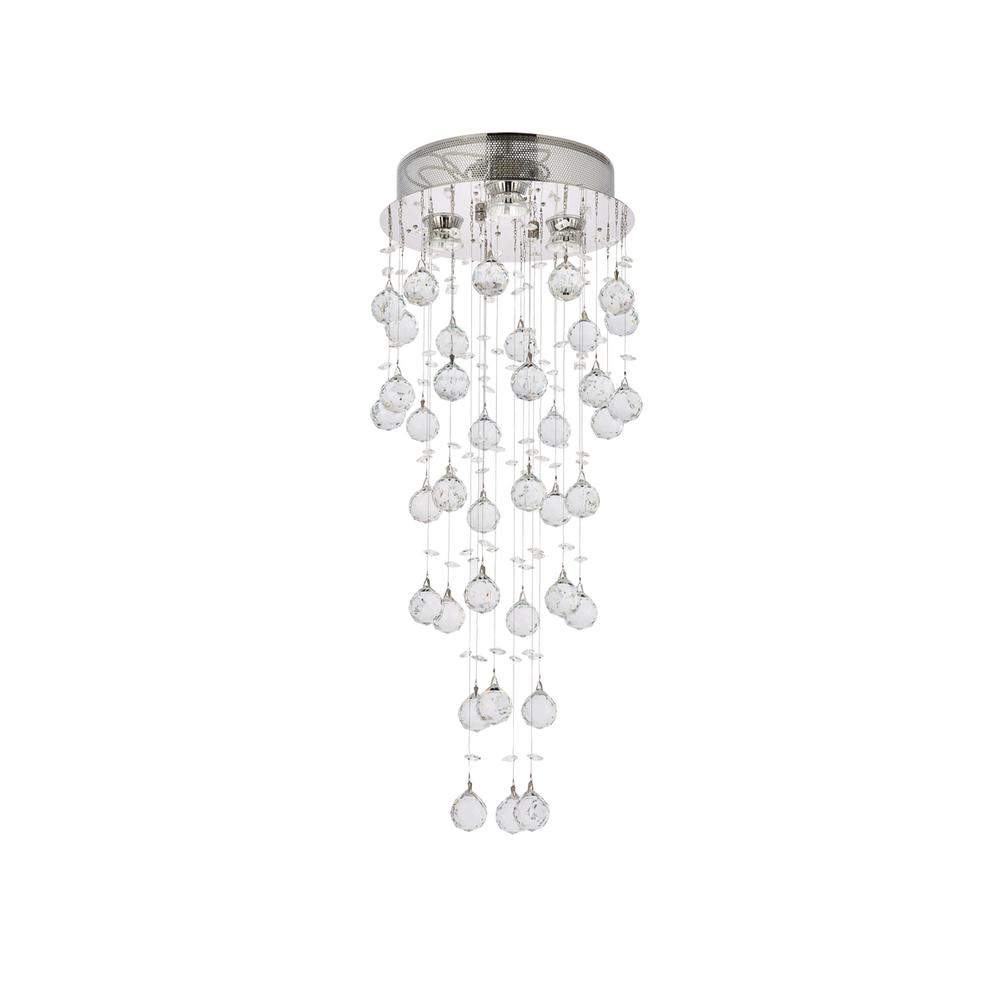 Galaxy 3 light Chrome Flush Mount Clear Royal Cut Crystal. Picture 5