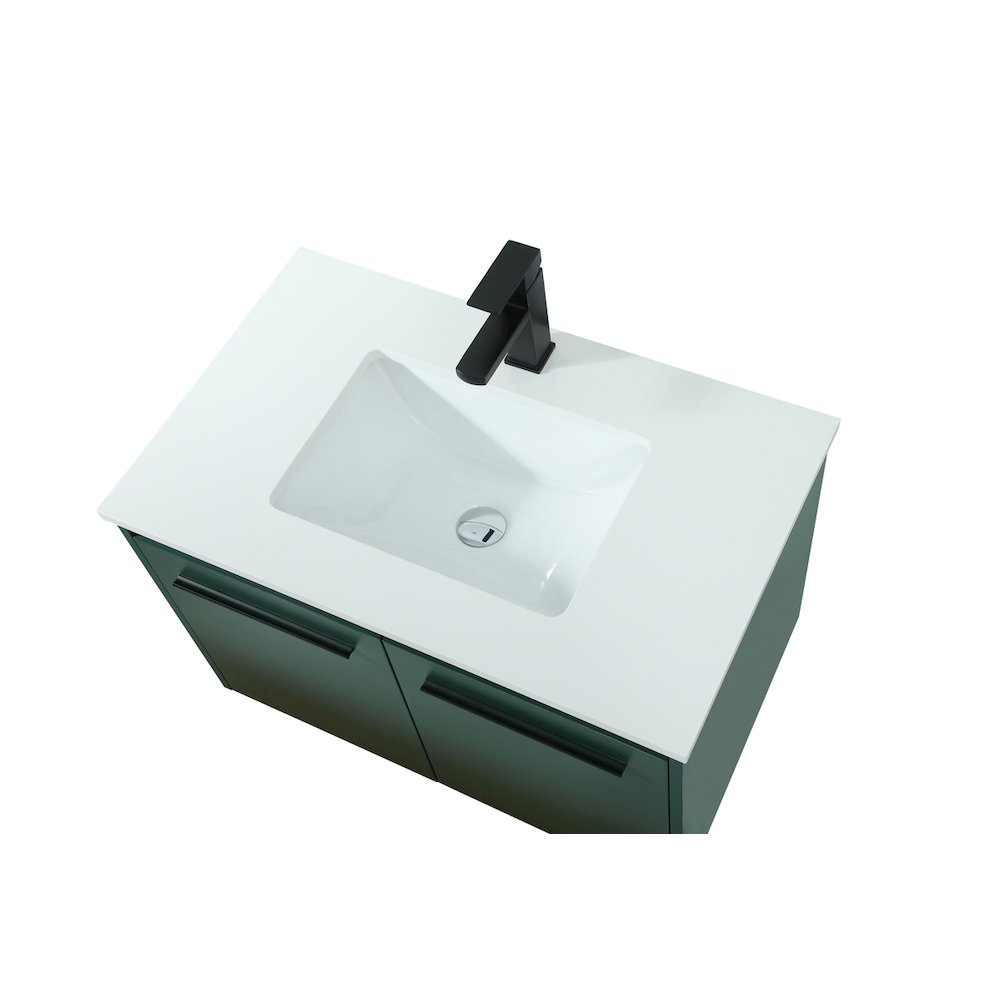 30 Inch Single Bathroom Vanity In Green. Picture 11