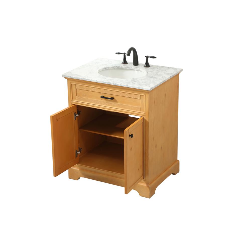 30 inch Single bathroom vanity in natural wood. Picture 9