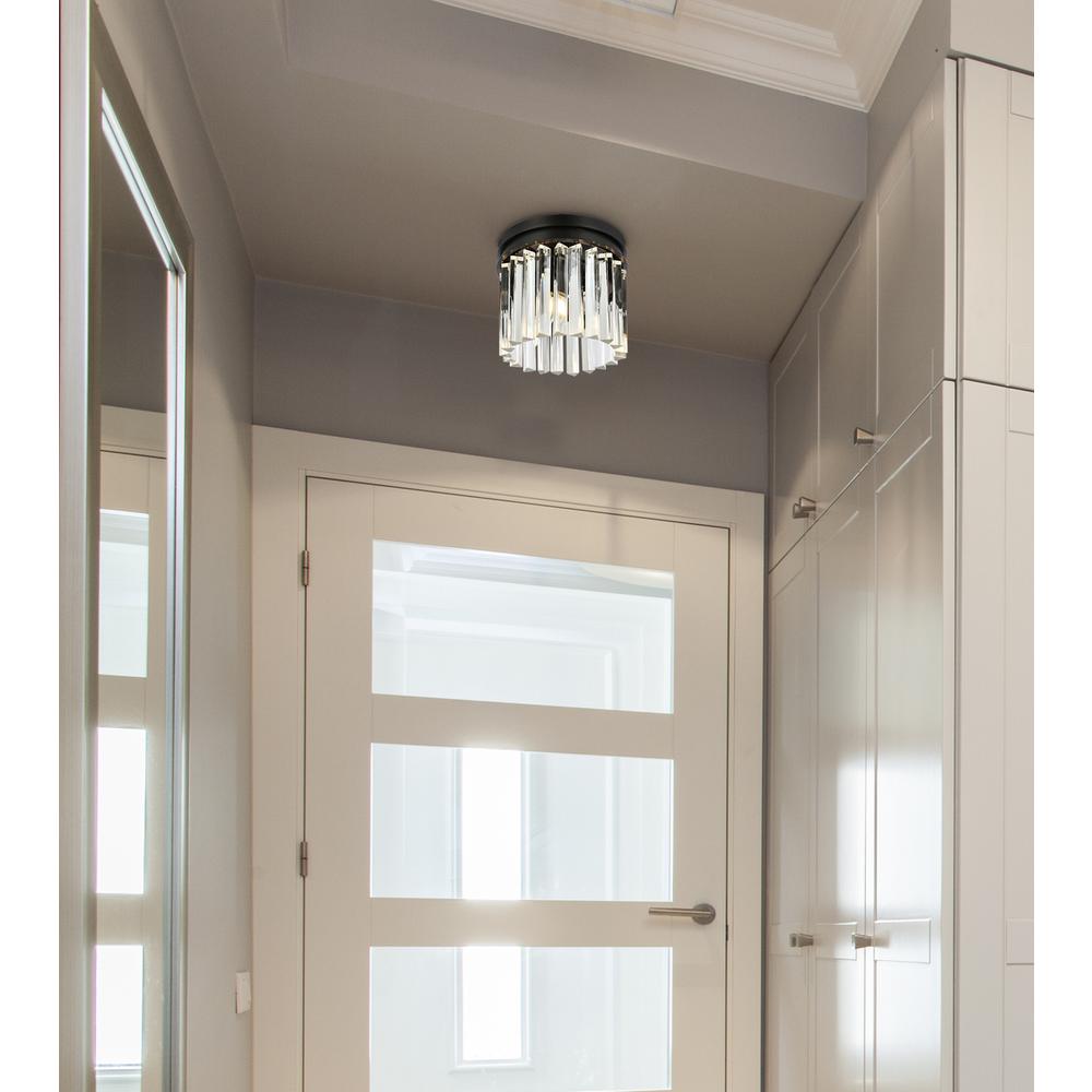 Sydney 3 light Matte Black Flush Mount Clear Royal Cut Crystal. Picture 8