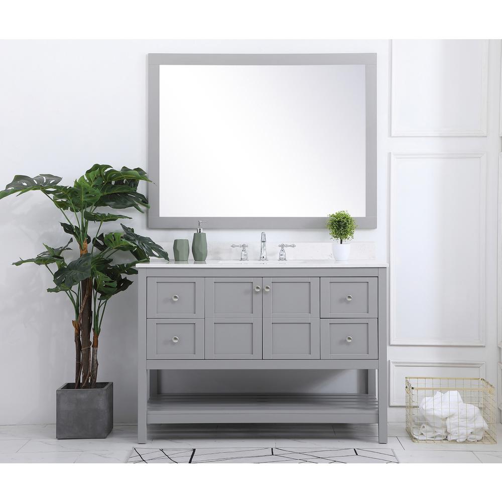 48 inch Single Bathroom Vanity in Gray with Backsplash. Picture 4