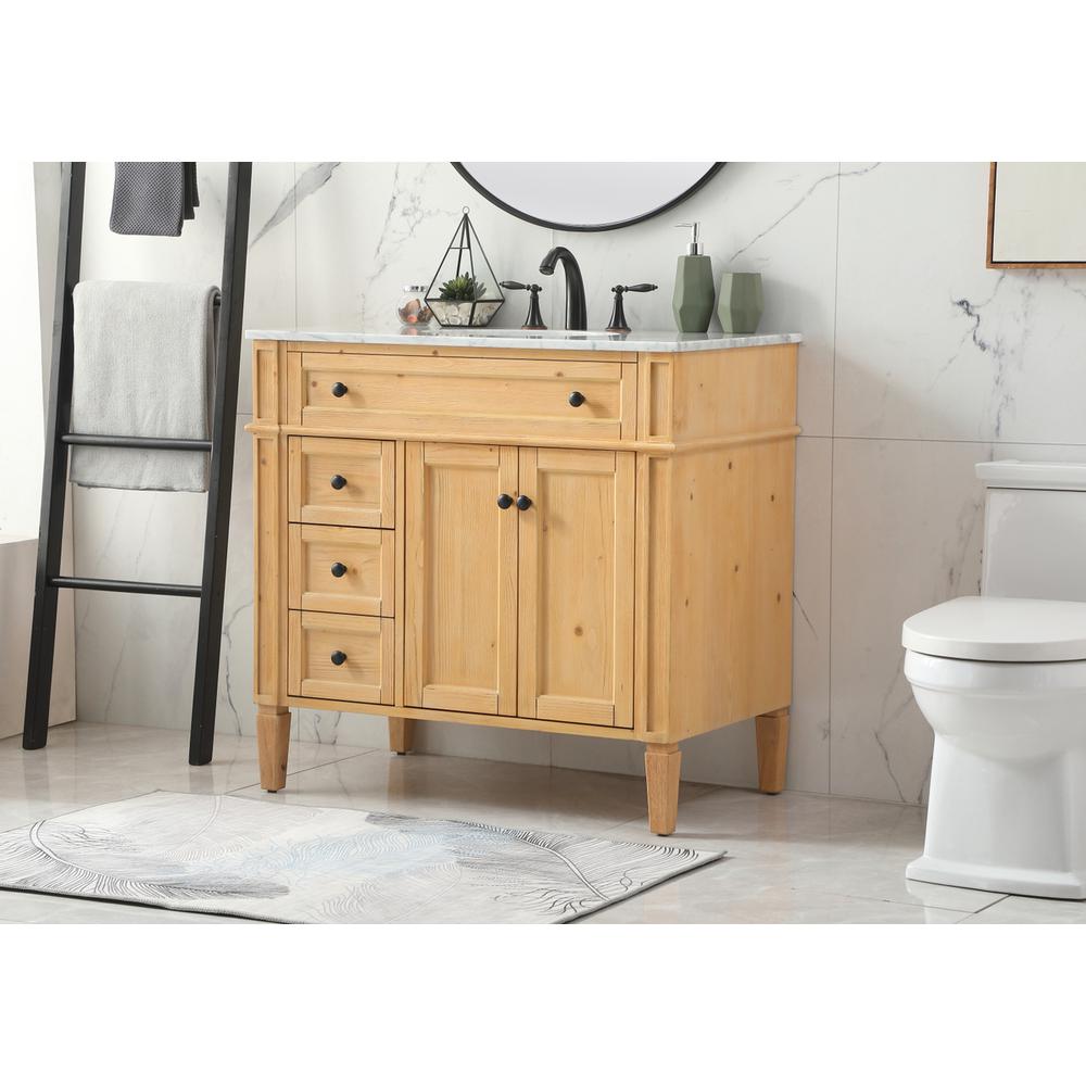 36 inch Single bathroom vanity in natural wood. Picture 2
