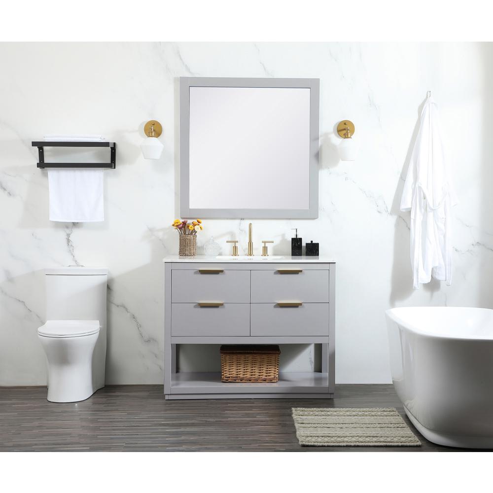 42 inch Single bathroom vanity in grey. Picture 4