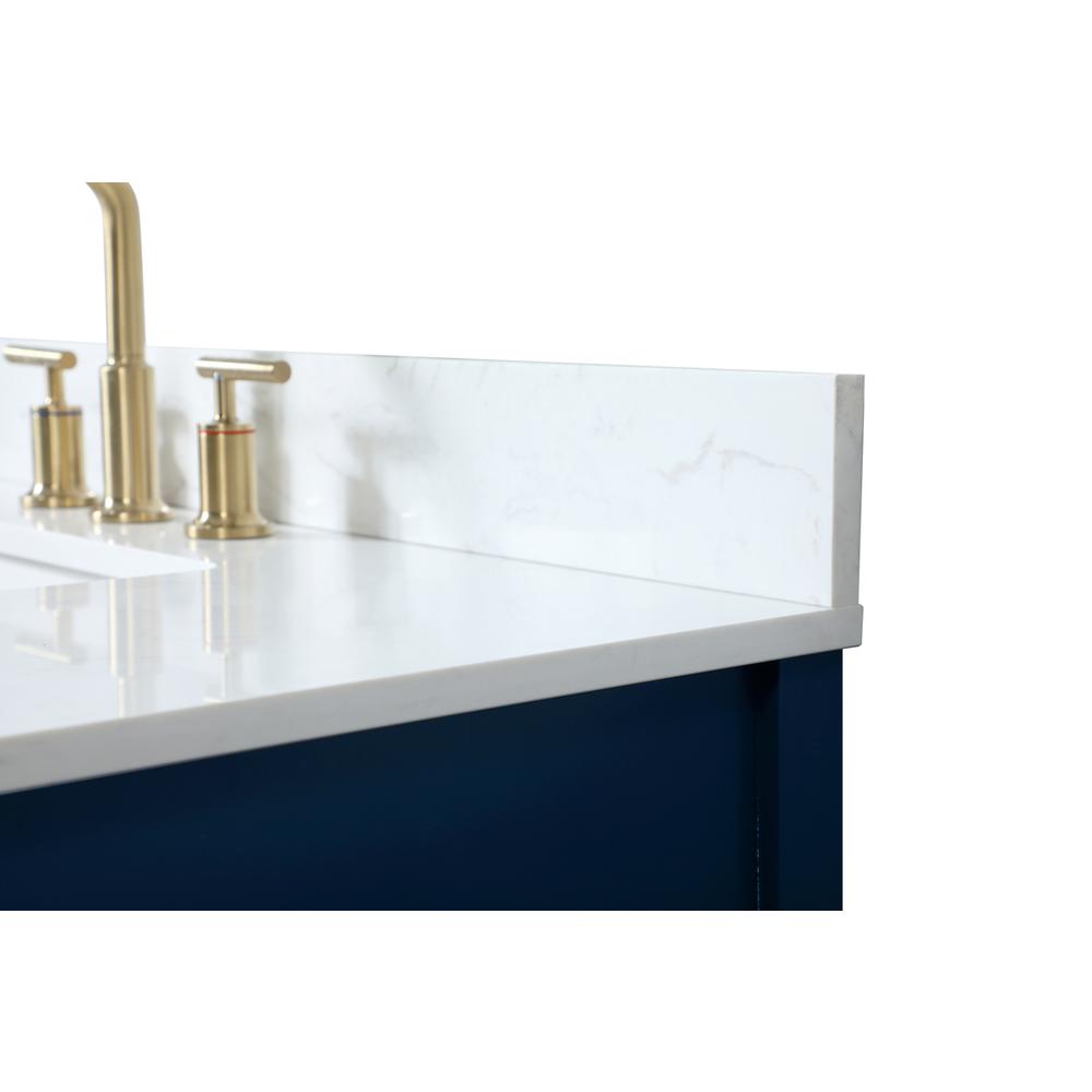 32 inch Single bathroom vanity in blue with backsplash. Picture 11