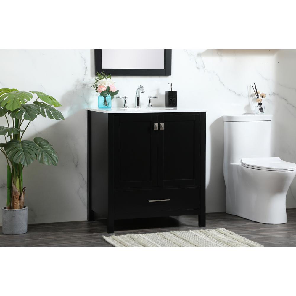 30 inch Single bathroom vanity in black. Picture 2