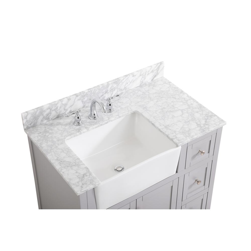 36 inch Single bathroom vanity in grey with backsplash. Picture 10
