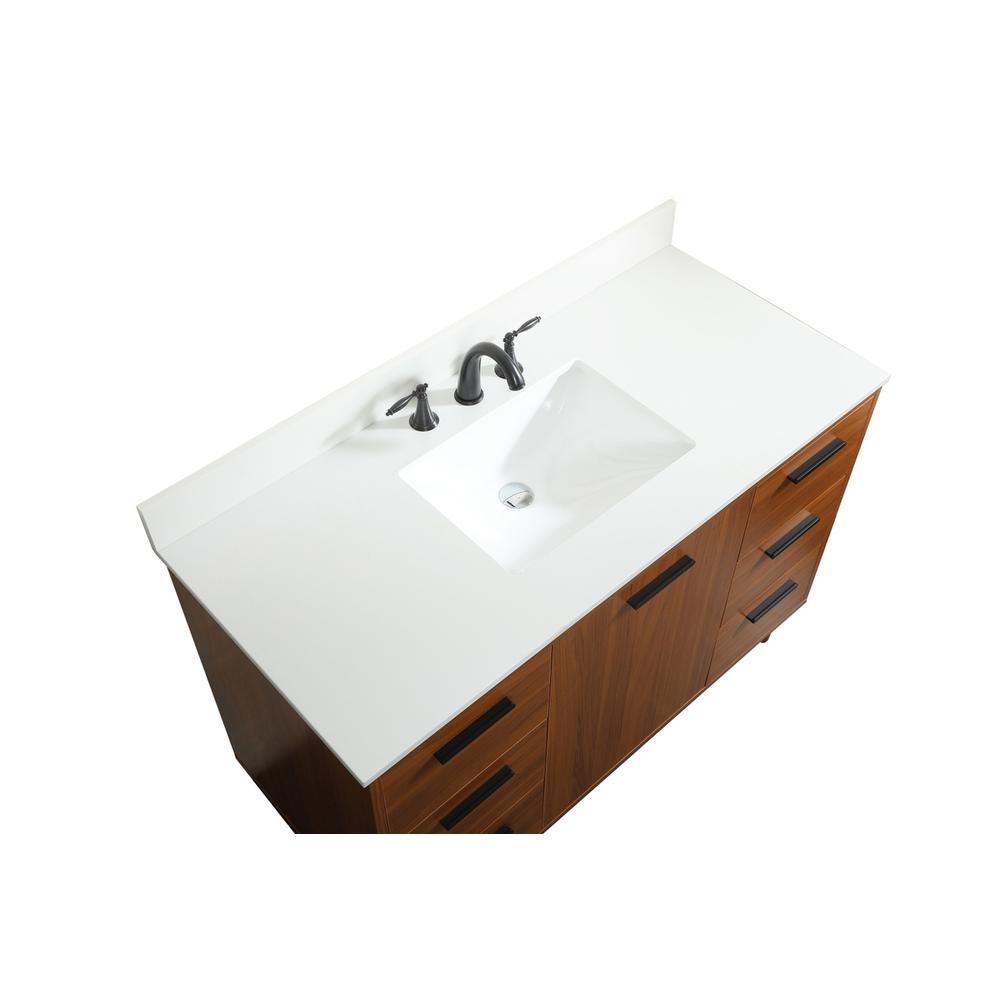 48 inch bathroom vanity in Teak with backsplash. Picture 10