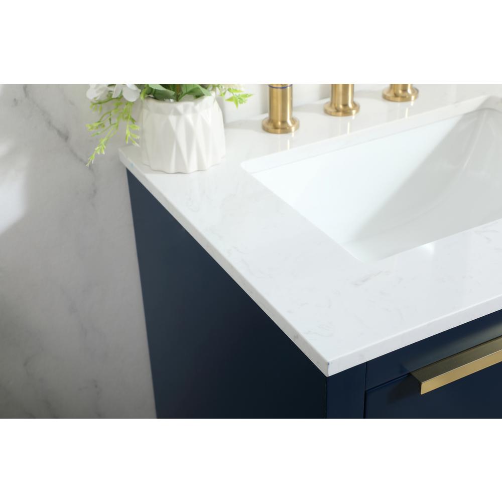 24 inch Single bathroom vanity in blue. Picture 5