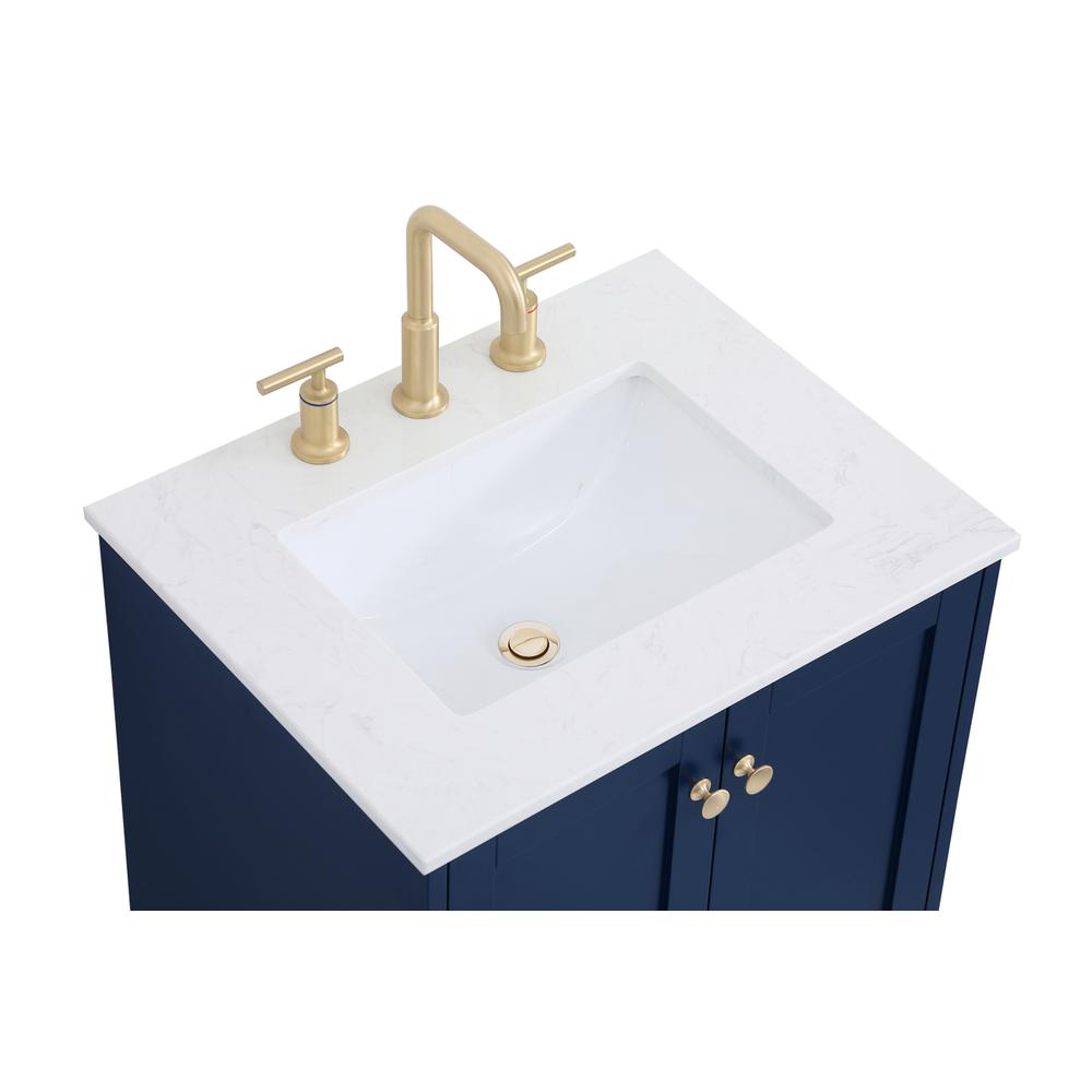 24 inch Single Bathroom Vanity in Blue. Picture 10