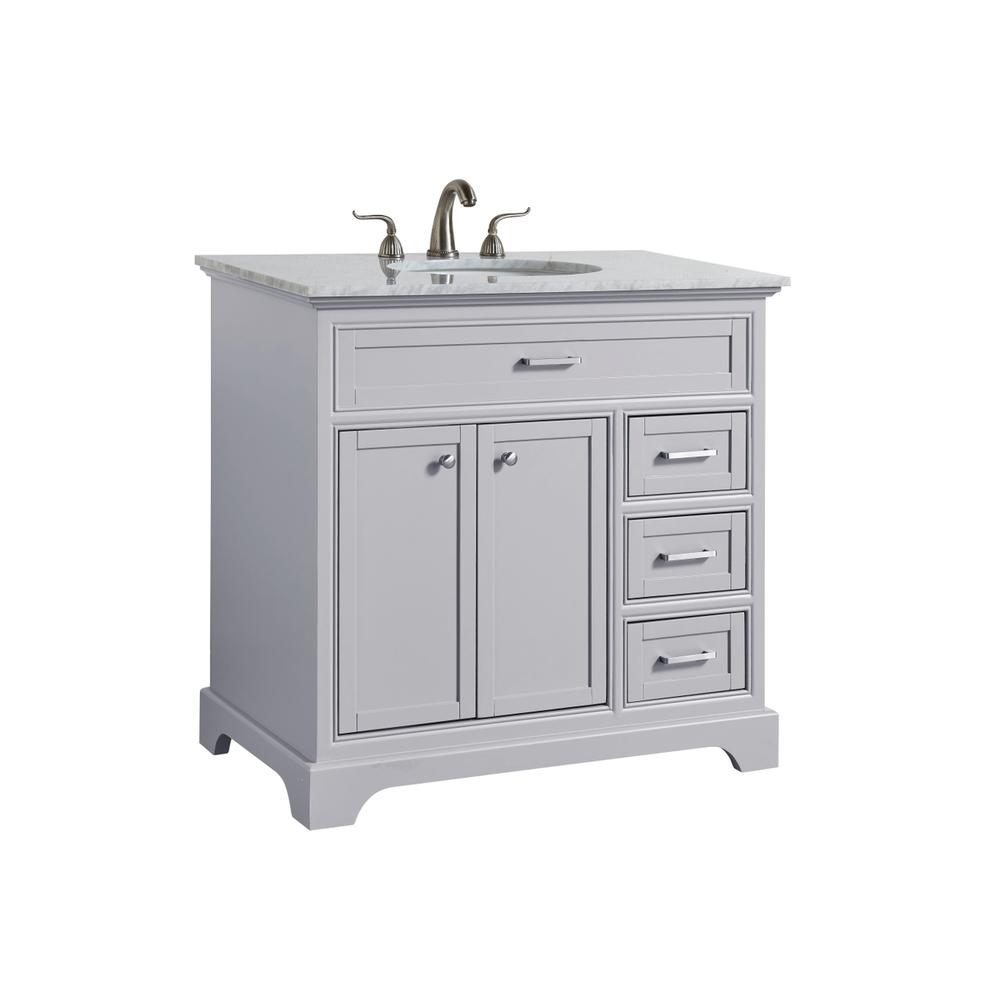 36 In. Single Bathroom Vanity Set In Light Grey. Picture 2