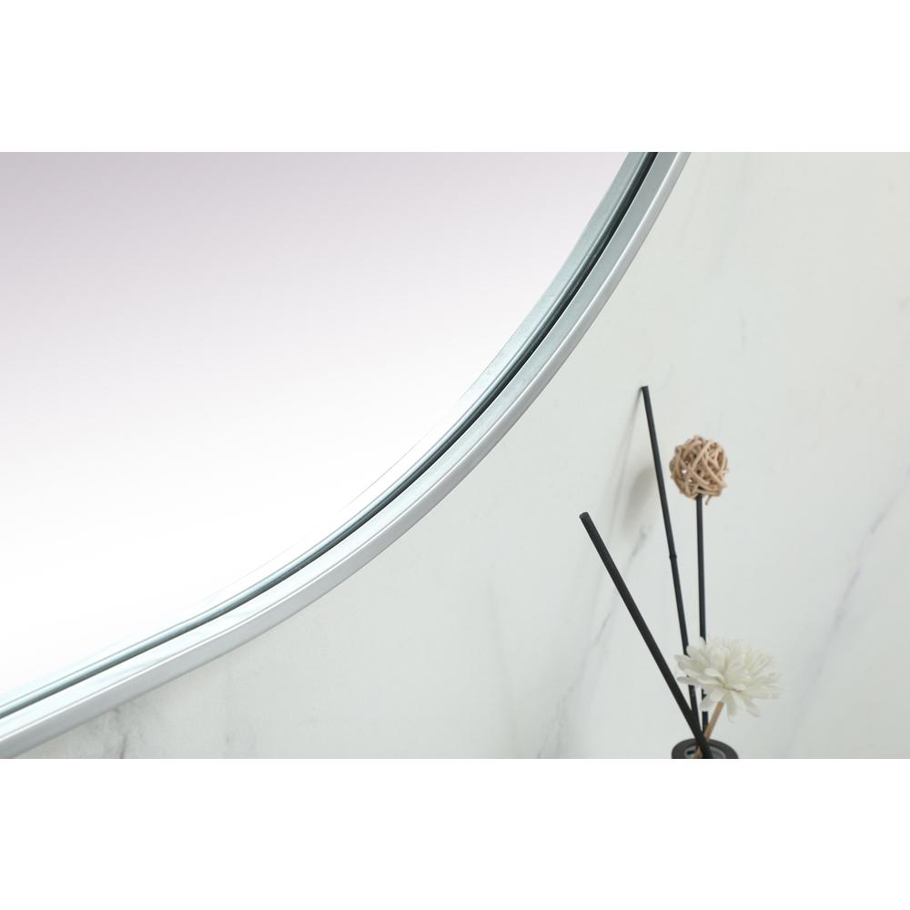 Metal Frame Oval Mirror 30x72 Inch in Silver. Picture 6