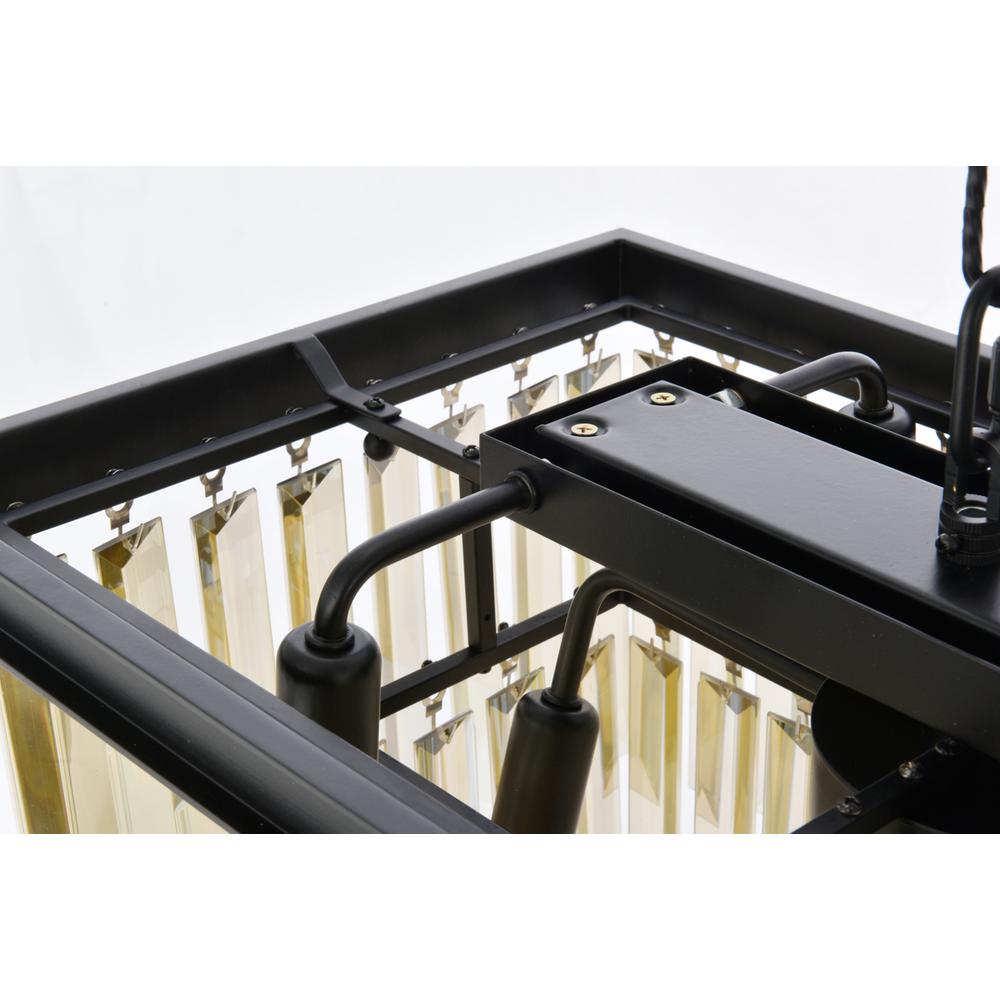 Sydney 12 light Matte Black Chandelier Golden Teak (Smoky) Royal Cut Crystal. Picture 4