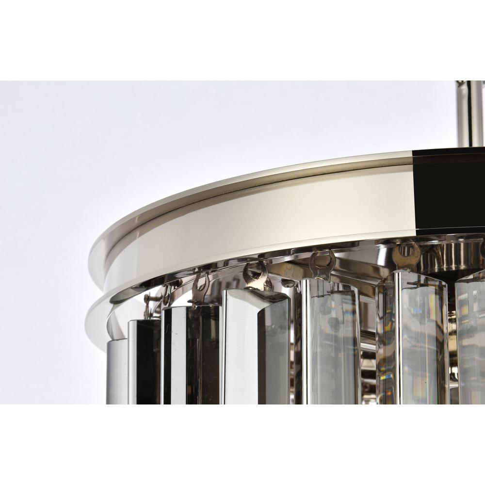 Sydney 3 light polished nickel Pendant Silver Shade (Grey) Royal Cut Crystal. Picture 4