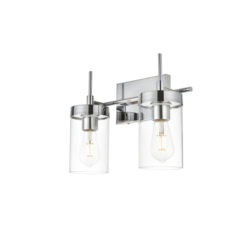 Benny 2 light Chrome and Clear Bath Sconce. Picture 2