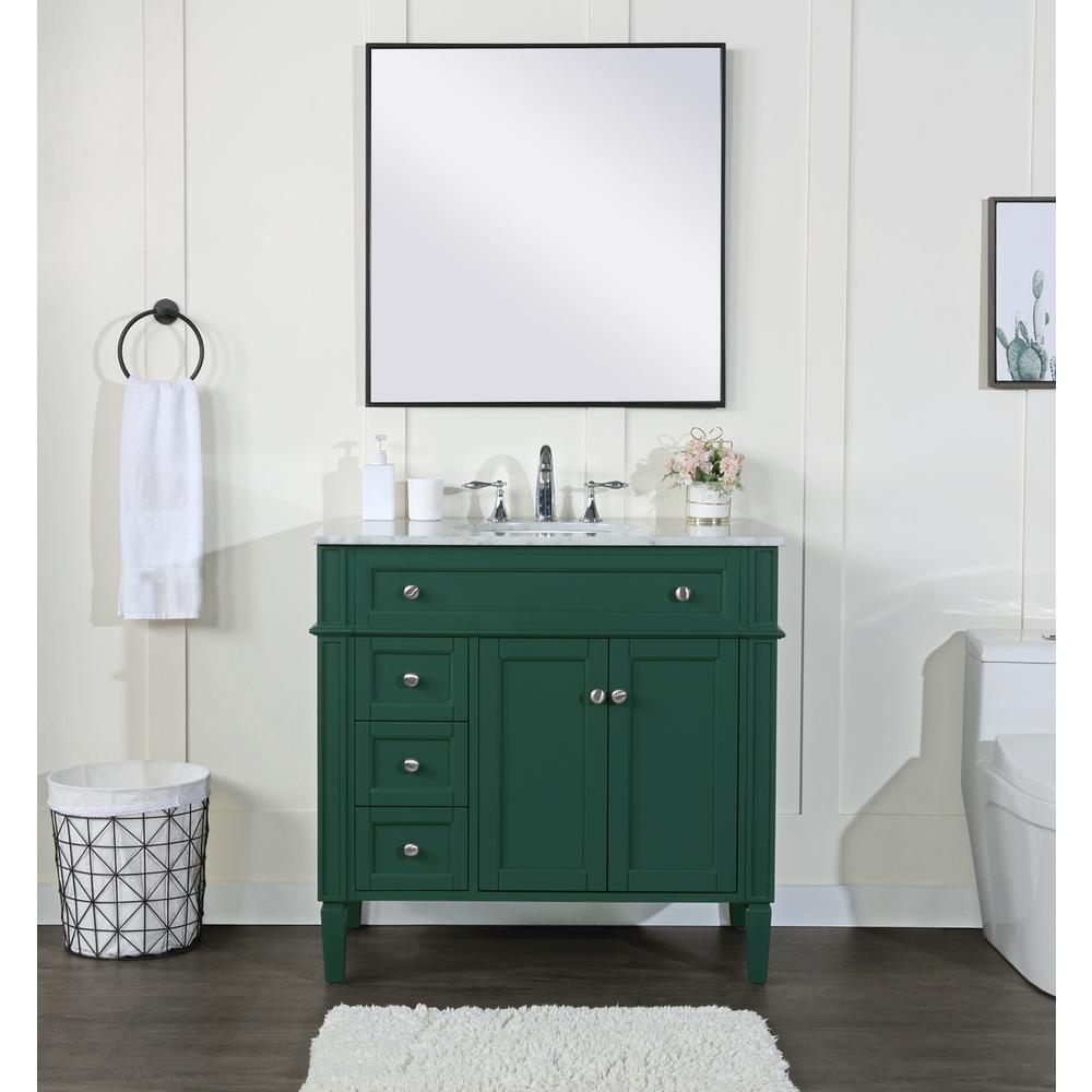 36 inch Single bathroom vanity in green. Picture 4