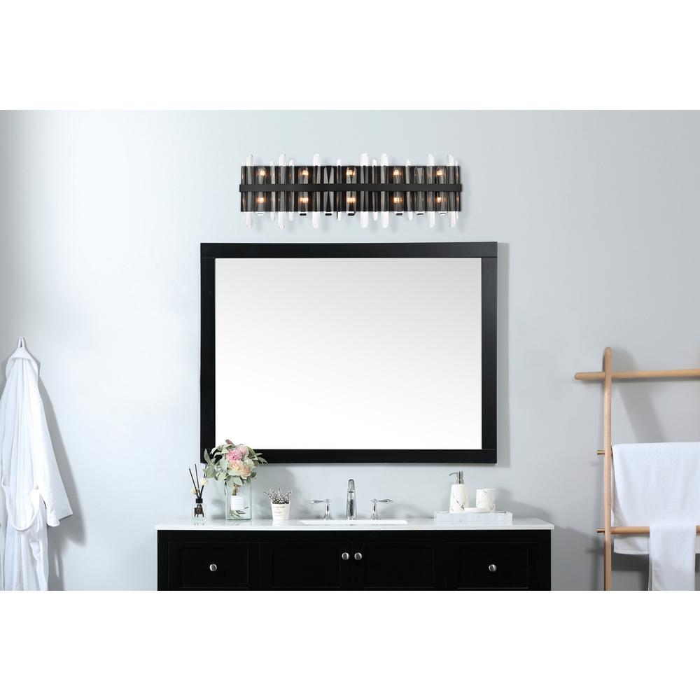 Serena 36 inch crystal bath sconce in black. Picture 6