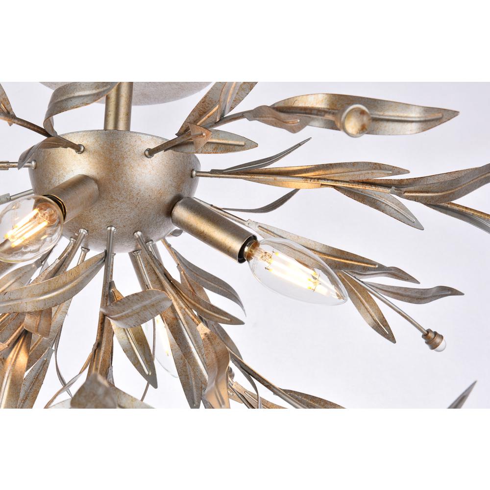 Priscilla 23 inch flush mount in silver leaf. Picture 3