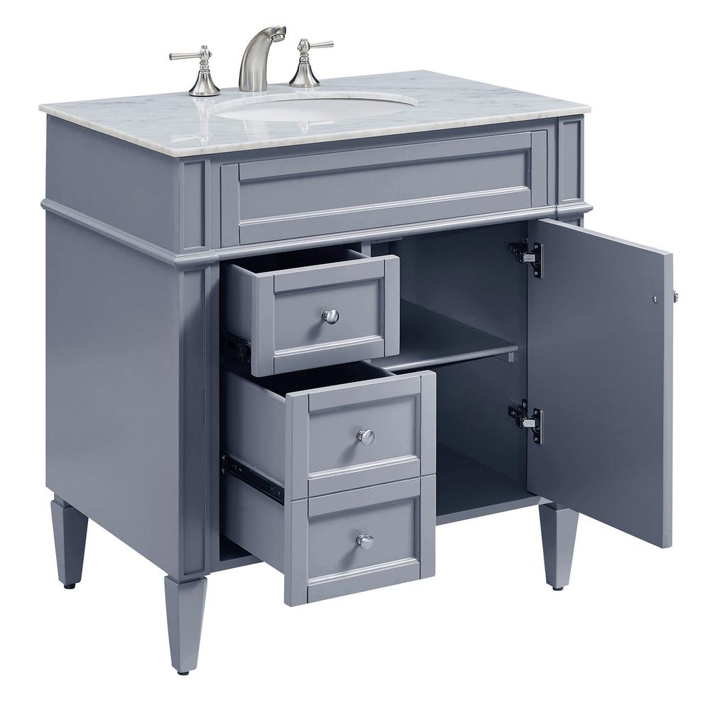 32 In. Single Bathroom Vanity Set In Grey. Picture 2