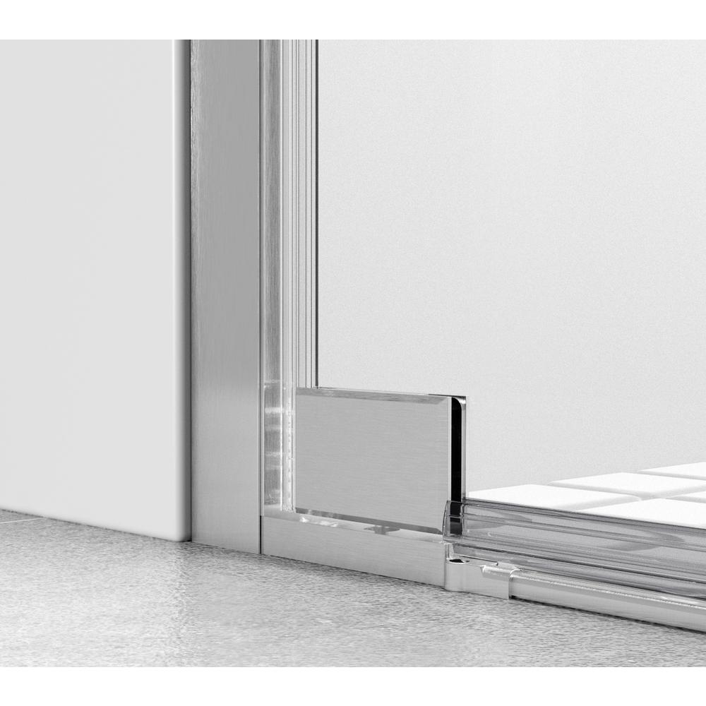 Semi-frameless hinged shower door 48 x 72 Brushed Nickel. Picture 9