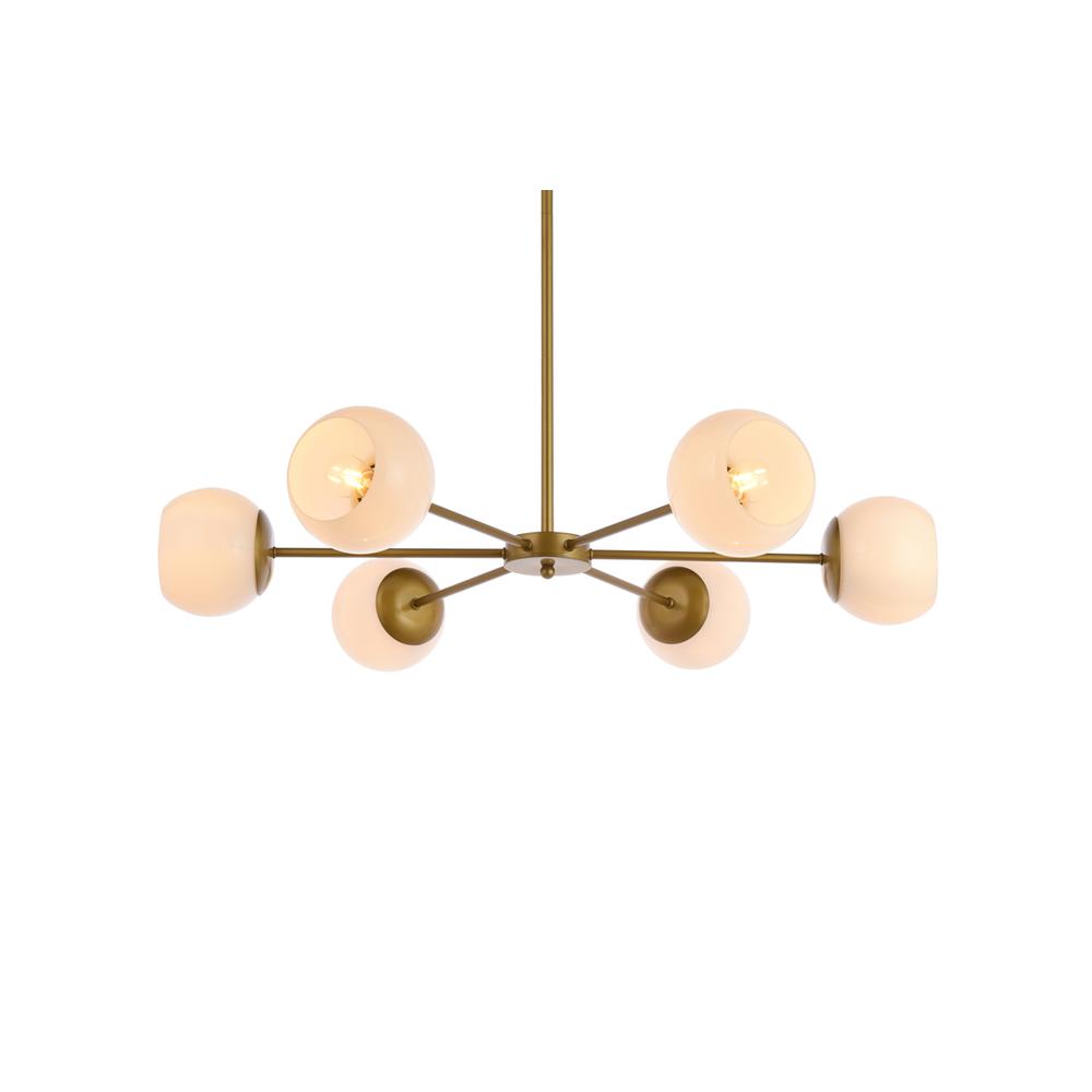 Briggs 36 inch pendant in brass with white shade. Picture 2