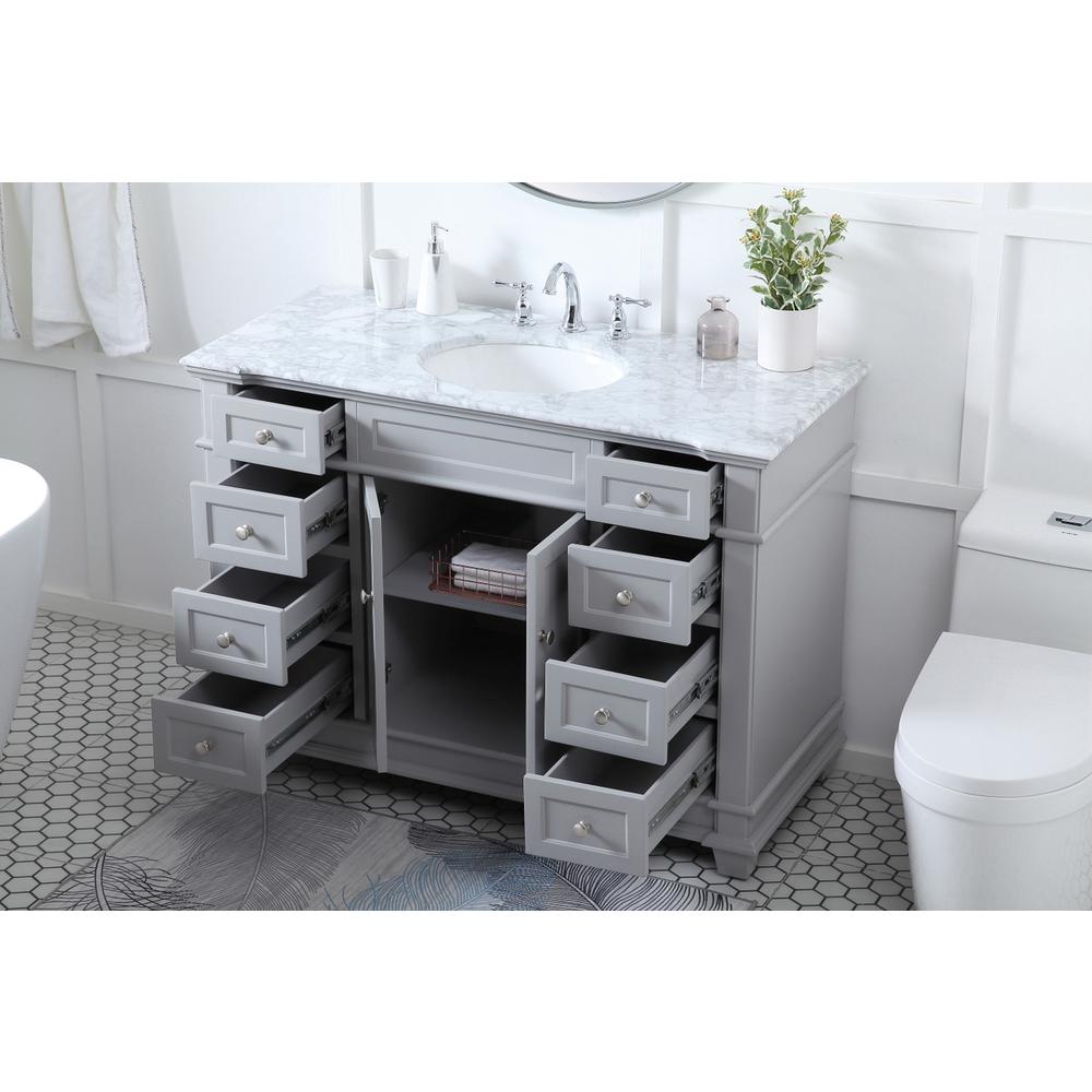 48 inch Single Bathroom Vanity set in Grey. Picture 3