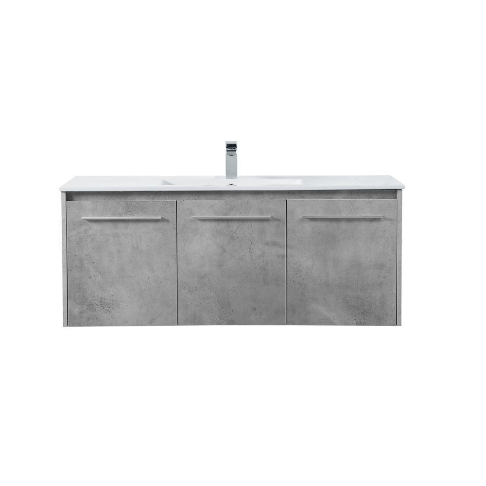 48 inch  Single Bathroom Floating Vanity in Concrete Grey. Picture 1