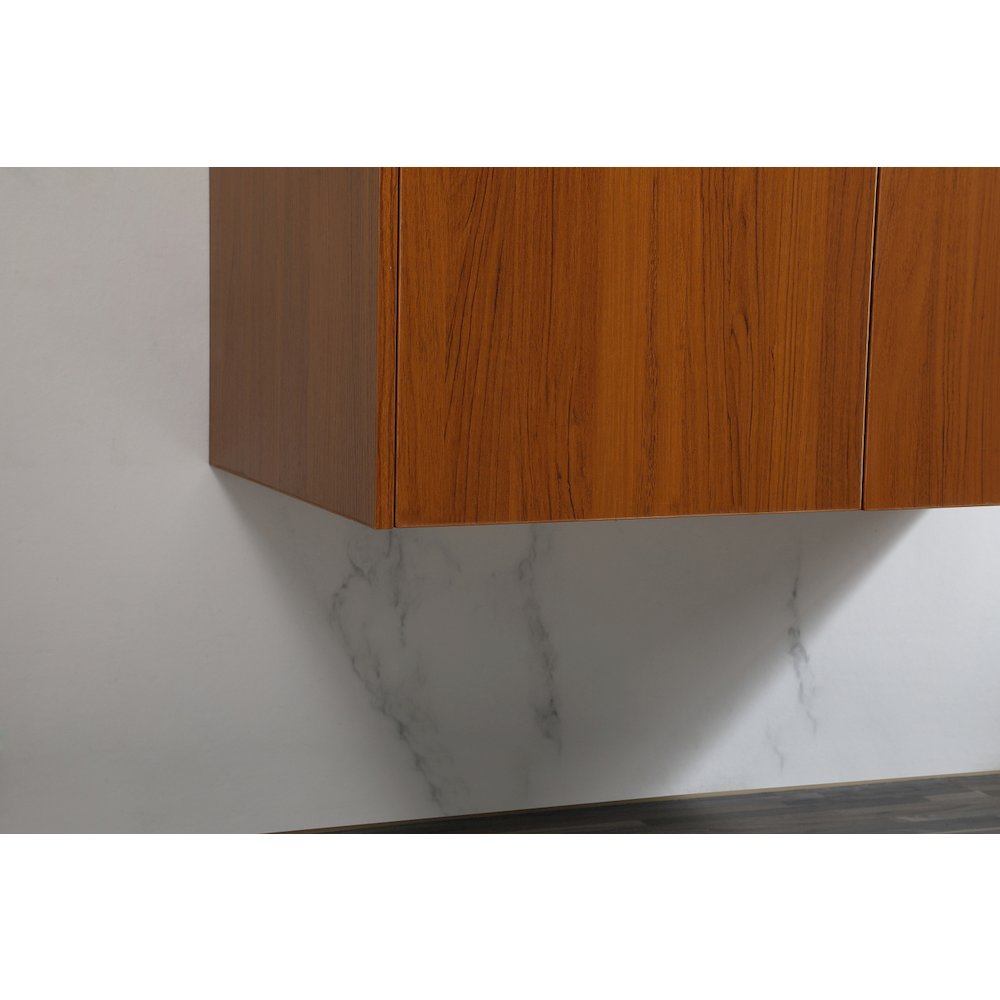 36 Inch Single Bathroom Vanity In Teak With Backsplash. Picture 7