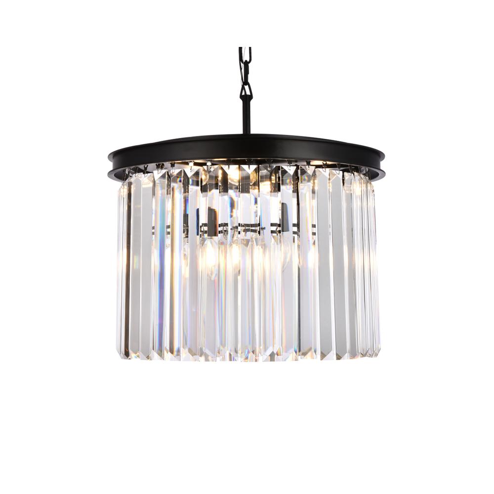 Sydney 6 light Matte Black Pendant Clear Royal Cut Crystal. Picture 2