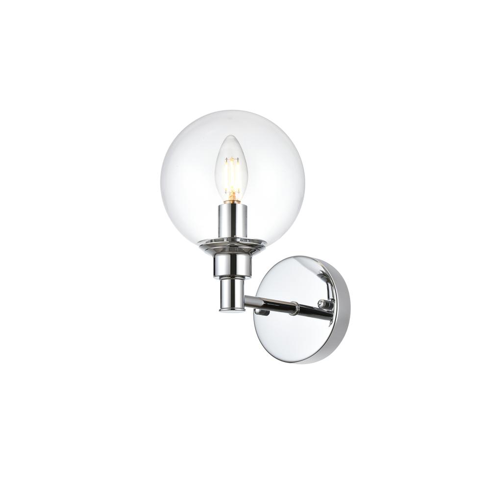 Jaelynn 1 light Chrome and Clear Bath Sconce. Picture 2