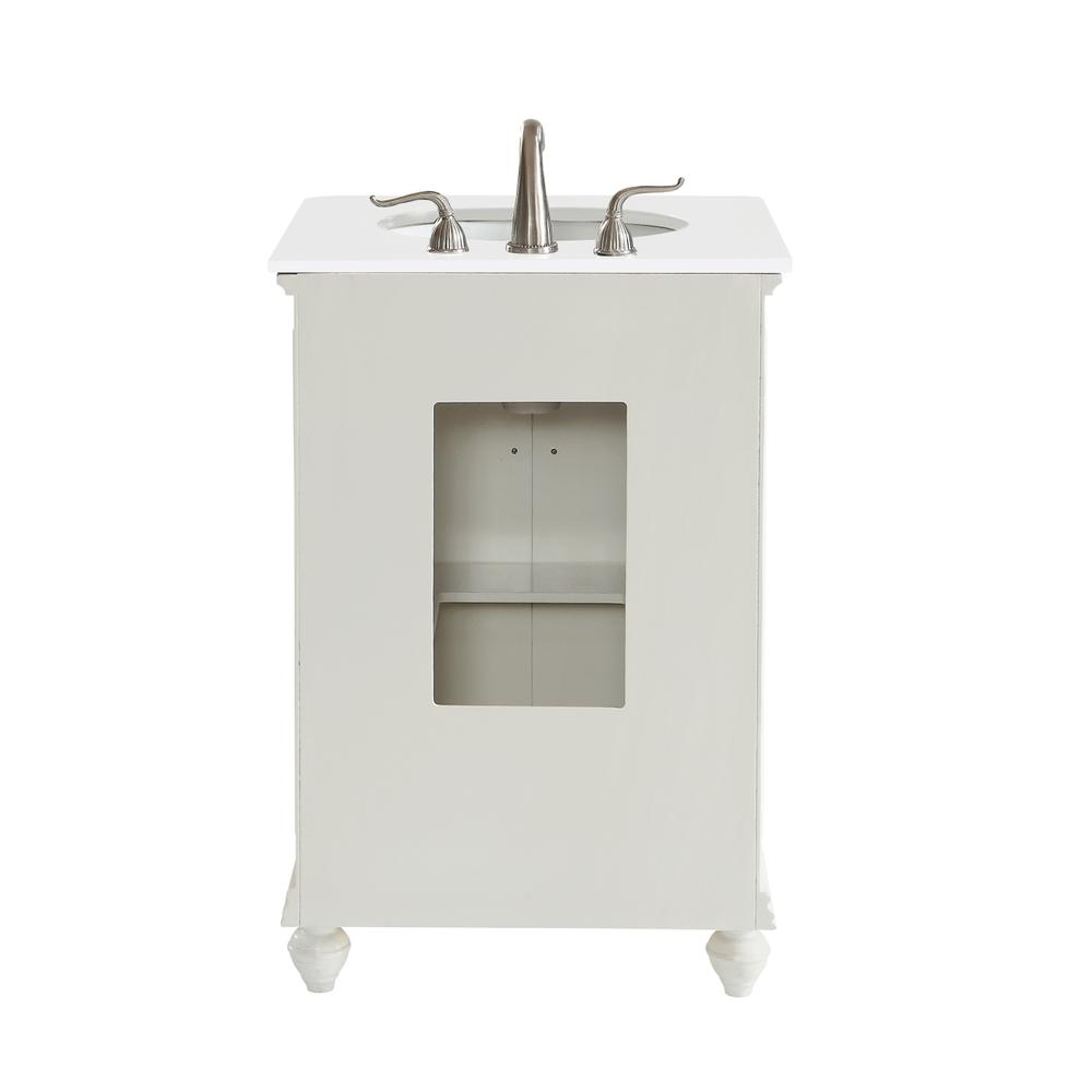 24 inch Single Bathroom vanity in Antique White. Picture 11