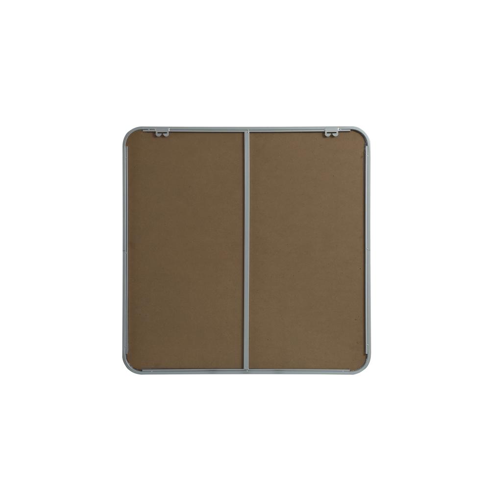 Soft corner metal square mirror 30x30 inch in Silver. Picture 8
