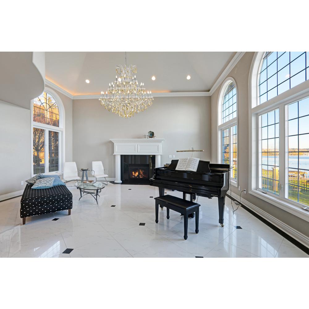 Maria Theresa 41 light Chrome Chandelier Golden Teak (Smoky) Royal Cut Crystal. Picture 8