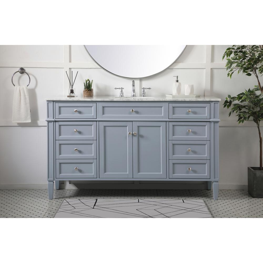 60 inch Single bathroom vanity in grey. Picture 14