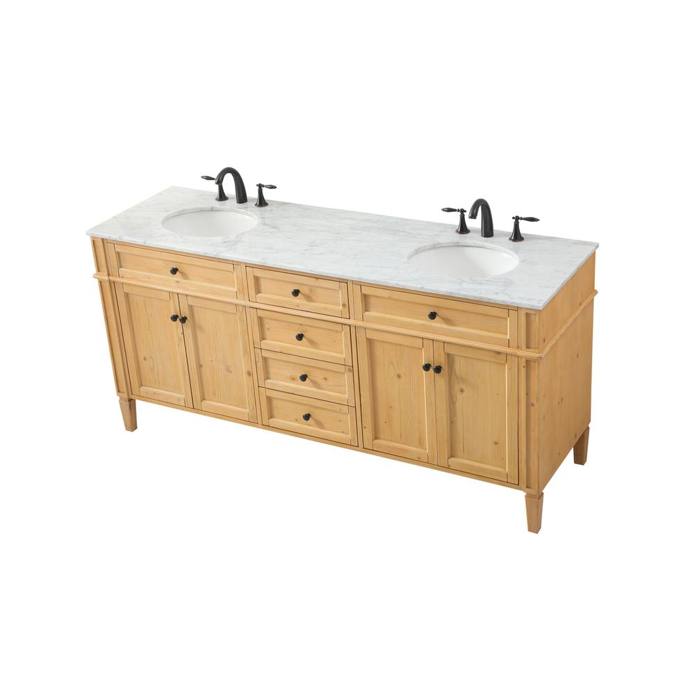 72 inch double bathroom vanity in natural wood. Picture 8