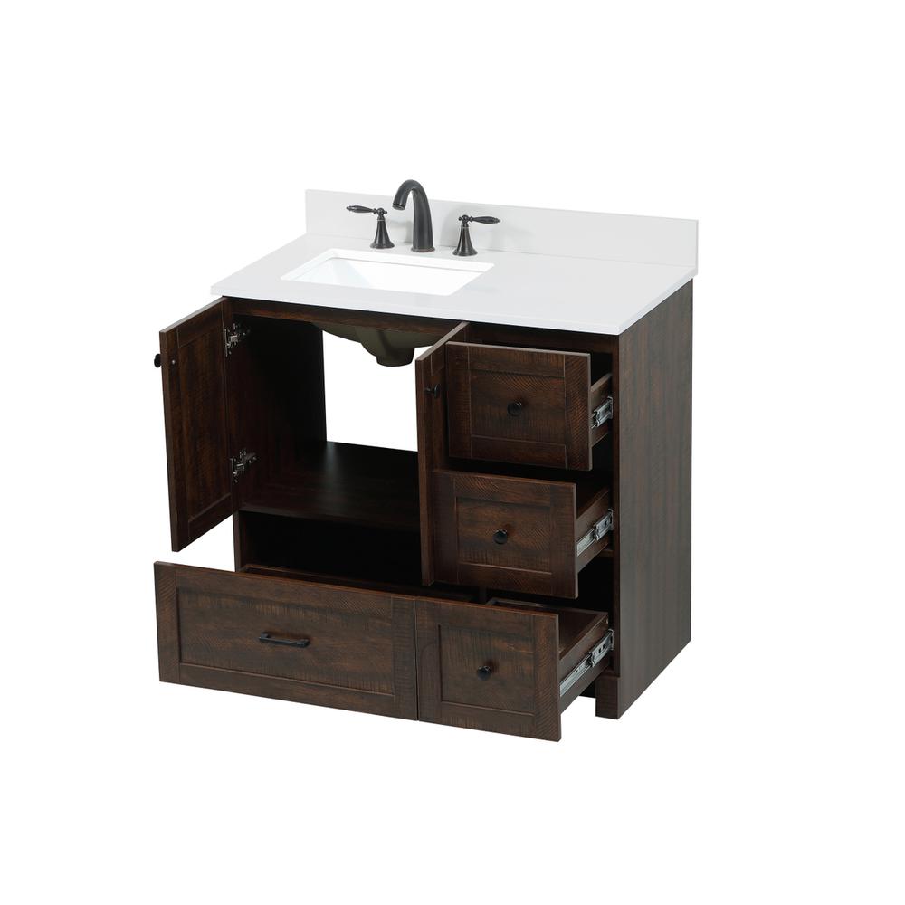 36 inch Single bathroom vanity in expresso with backsplash. Picture 9