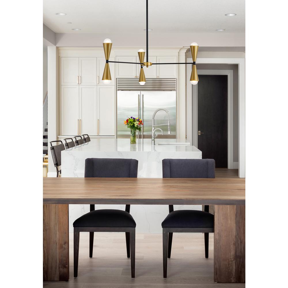 Cade 34 inch pendant in black and brass. Picture 7
