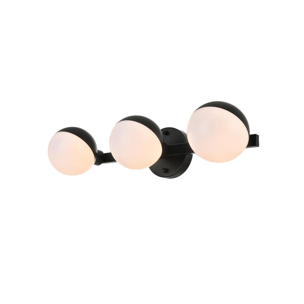 Majesty 3 light Black and frosted white Bath Sconce. Picture 2