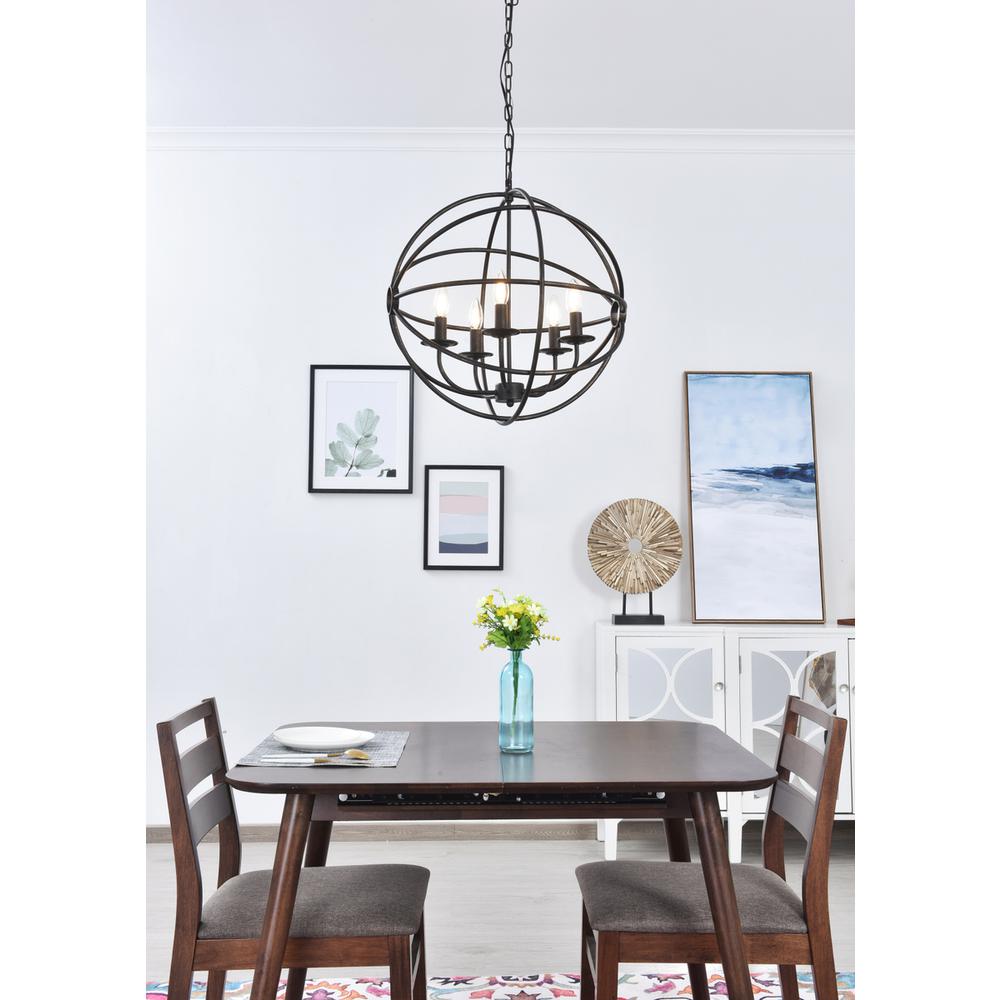 Octavia 5 light dark brown Pendant. Picture 14
