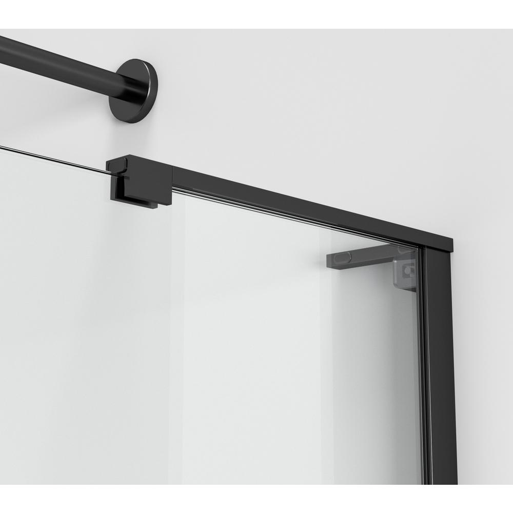 Frameless tub door 60 x 60 Matte Black. Picture 5
