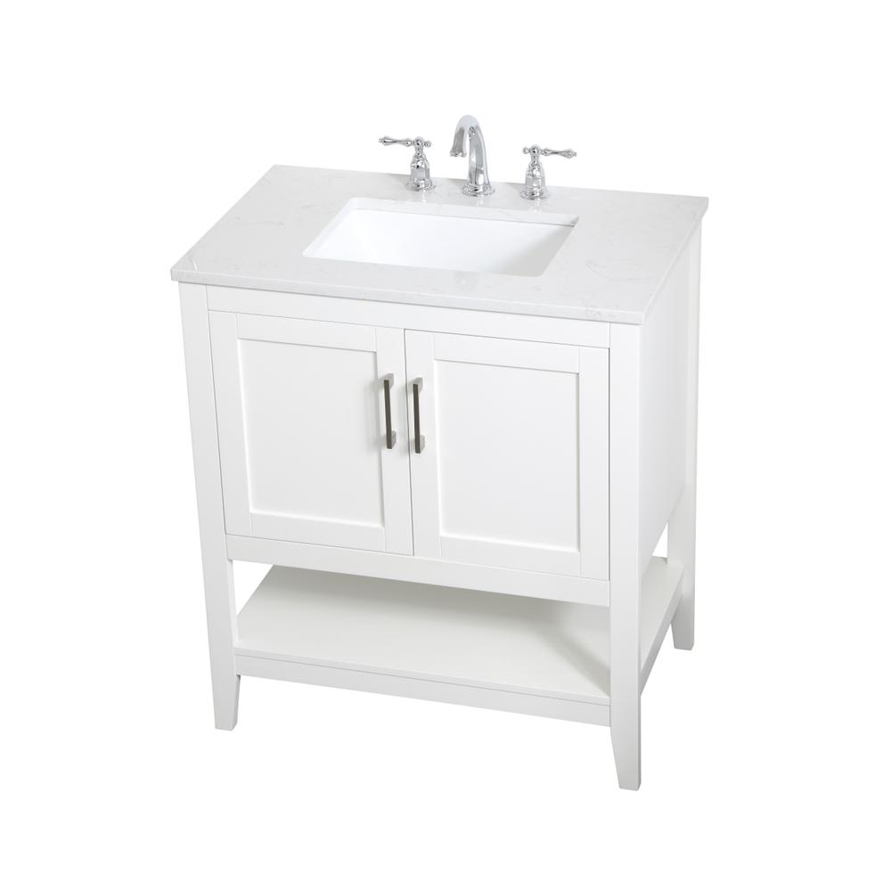 30 inch Single Bathroom Vanity in White. Picture 7