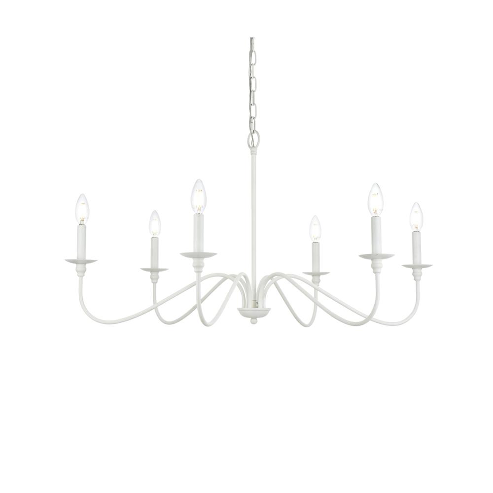 Rohan 30 inch chandelier in White. Picture 2
