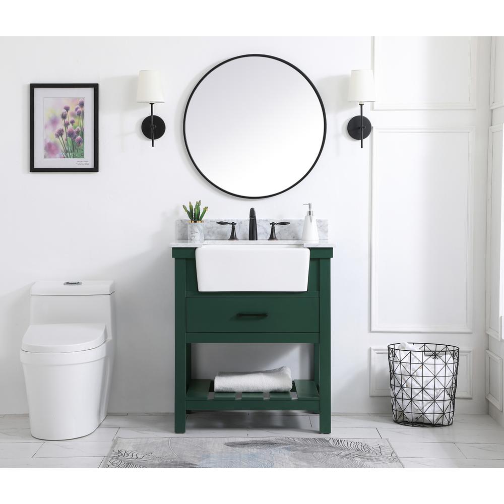 30 inch Single bathroom vanity in green with backsplash. Picture 4