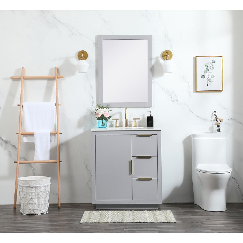 30 inch Single bathroom vanity in grey. Picture 4