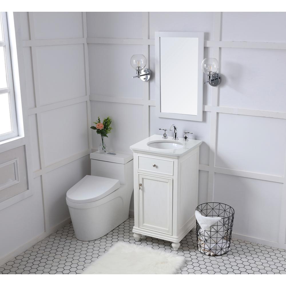19 inch Single Bathroom vanity in antique white. Picture 11