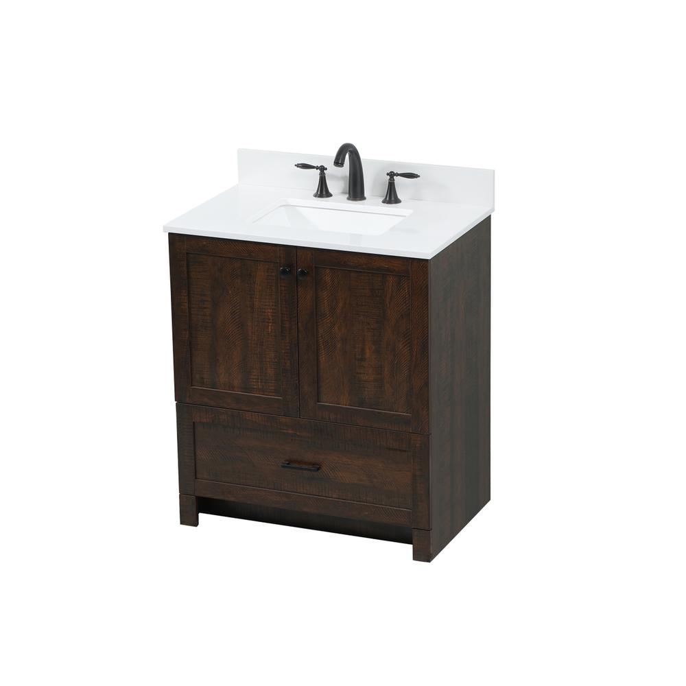 30 inch Single bathroom vanity in expresso with backsplash. Picture 8